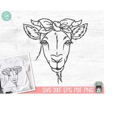 Goat Bandana SVG, Goat SVG file, Goat cut file, Goat with Bandana, Bandana Goat svg, Animal Face, Farm Animals, I love g