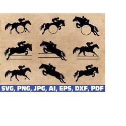 equestrian svg, HORSE Svg, horses svg, equestrian Split monogram svg, horse shirt svg, monogram frame, jumping horse svg