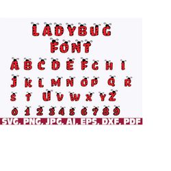 lady bug font letters aphabet svg png, birthday girl boy svg, Ladybug SVG, birthday svg, boy svg, girl svg, bug svg, lad