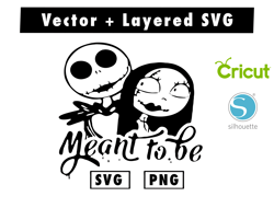 Jack and Sally meant to be halloween svg and png files for cricut machine , anime svg , manga svg , Goku svg