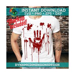 Hand Print, Bloody Hand PNG, Splash Art, Blood Splatter png, Scary, Blood Drop, Red, Dripping liquid, PNG Vector for Cut