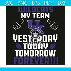 Kentucky Wildcats My Team Yesterday Today Tomorrow Forever Svg, Sport Svg, Kentucky Svg, Kentucky Wildcats Svg, Wildcats