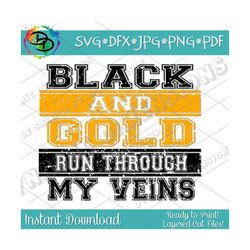 My Heart Belongs to the Black and Gold SVG, Cutting File, aports PNG, Football, Black and Gold svg, svg files for cricut