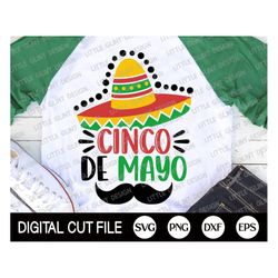 Cinco de Mayo Svg, Mustache Svg, Margarita Svg, Mexican Svg, Cinco de Mayo Png, Fiesta Quote Clipart, Kids Shirt, Dxf, S