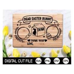 Easter Bunny Plate Svg, Easter Svg, Dear Easter Cookie Tray Svg, Carrot Plate Svg, Bunny Plate Dxf, Svg Files For Cricut