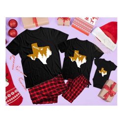Texas Family Matching Christmas Pajamas, Matching Texas Xmas Shirts, Longhorn Family Christmas Shirts, Texas Family Matc