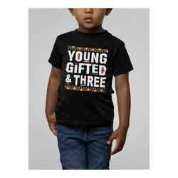 Boy's Third Birthday Shirt, 3rd Birthday Shirt For Black Boys, Black Boy Birthday Shirt, Black Owned Shop, Young Gift &