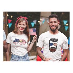 American Flag Flower, Pro America Gift, Independence Day Shirt, Sunflower Shirt, Patriotic Shirt ,  Women's Graphic Tee
