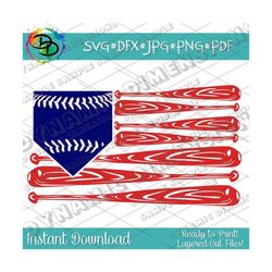 American Flag Baseball svg, baseball bat, 4th of july svg, memorial day svg, baseball svg, american flag cut file, cricu