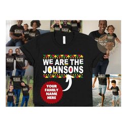 personalized black family shirt, custom african american family matching shirts, black family photos shirts, black owned