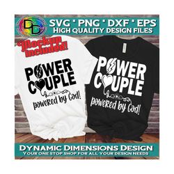Power Couple SVG, Hubby Wifey SVG, Husband and Wife svg, PNG Instant Download Silhouette Cricut, Couples Shirt, His and