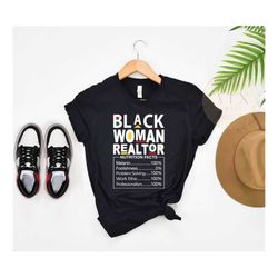 Black Woman Realtor Shirt, Black Realtor Real Estate Nutritional Facts, Gift For Black Realtor, Black Realtor Real Estat