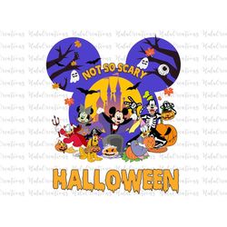 Not So Scary Halloween Svg, Mouse And Friends, Trick Or Treat, Spooky Vibes Svg, Boo Svg, Fall Svg, Svg, Png Files For C