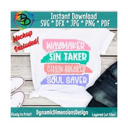 WayMaker SVG, Way Maker Miracle Worker Promise Keeper Light In The Darkness SVG, Faith, Christian, Religious, Silhouette
