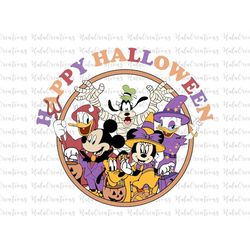 Happy Halloween Mouse And Friend Svg, Halloween Masquerade, Trick Or Treat Svg, Spooky Vibes, Svg, Png Files For Cricut