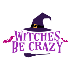 Witches Be Crazy Svg, Halloween Svg, Halloween Sign Svg, Silhouette, Cricut, Printing, Dxf, Eps, Png, Svg