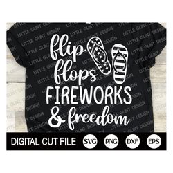 Flip Flops Fireworks and Freedom, 4th of July Svg, American Flag Svg, Independence day, Fourth of July, USA Shirt, Svg F