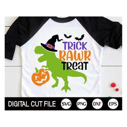 Trick Rawr Treat Svg, Halloween Svg, Dinosaur Svg, Kids Halloween T-Rex, Halloween Dino Costume, Halloween Shirt Svg, Sv