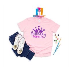 Birthday Princess T-shirt, Disney Shirt, Birthday Girl Shirt, Princess Theme Shirt, Cartoon Shirt, Disney Kids Shirt, Di
