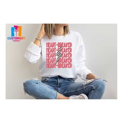 Heart Breaker Sweatshirt, Funny Shirt, Valentine's Day Sweatshirt, Cute Shirt, Couple Shirt, Retro Vibes Sweatshirt, Uni