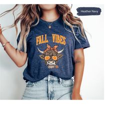 Fall Vibes Shirt, Fall Cow TShirt, Fall Heifer Shirt, Womens Fall Shirts, Fall TShirt, Fall Gift, Farmhouse Fall Shirt,