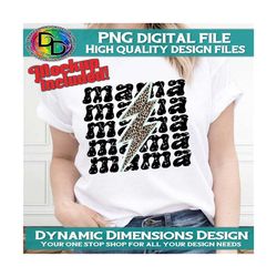 Mama Lightning Bolt Leopard Cheetah Print Sublimation Designs Sublimation Design Downloads - PNG Transparent