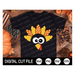 Turkey Face SVG, Thanksgiving Svg, Turkey Svg, Turkey Day Clip Art, Autumn, Fall Svg, Kids Thanksgiving Shirt, Svg Files