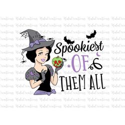 Spookiest Of Them All Svg, Halloween Svg, Princess Svg, Spooky Vibes Svg, Bat, Witch Svg, Svg, Png Files For Cricut Subl