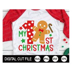 My First Christmas Shirt SVG, Baby Christmas Svg, Cookies Clip art, My 1st Christmas Svg, Boy Christmas Baby Shirt, Svg