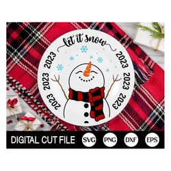 Let It Snow Snowman Svg, Christmas Ornament 2023 Svg, Winter Svg, Christmas Decor, Holiday 2023 Ornament, Png, Svg Files