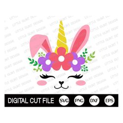 Easter Svg, Bunny Unicorn, Happy Easter Bunny Svg, Svg Easter, Easter Unicorn, Spring Dxf, Christian Svg, Svg Files For