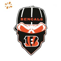 Cincinnati Bengals Ninja Face Svg, Sport Svg, Ninja Face Svg, Cincinnati Bengals Svg, Fan Cincinnati Bengals, Tiger Svg,