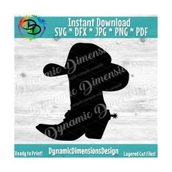 Cowboy Boot, Cowboy Hat, Country Western, Silhouette SVG, Instant Download, Vinyl and Craft, Die Cut, Template, Clip Art
