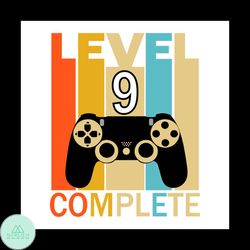 Level 9 Complete Funny Birthday Retro Vintage Svg