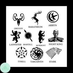 Game of thrones symbol svg bundle, Game Svg, Game Of Throne Svg, Got Svg, Got Symbol Svg, Night King Svg, Stark Svg, Dra