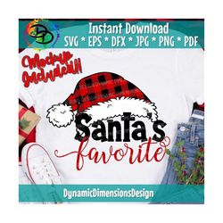christmas santa's favorite svg, christmas svg, santa hat, buffalo plaid, plaid santa hat, christmas shirt design, cricut