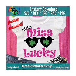 St Patricks Day SVG, Little Miss Lucky Charm svg, Lucky svg, St. Pattys, St. Patricks day shirt design, SVG cut file, si