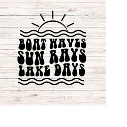 Boat Waves Sun Rays Lake days svg lake vibes svg summer vacation png Digital Files ClipArt Transparent Background