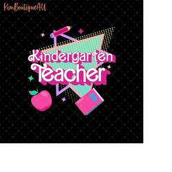 Kindergarten Teacher Pink Doll Back To School Png, Hello Kindergarten Teacher Png, Kindergarten Teacher Squad Png, Pink