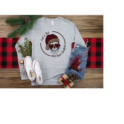 Just A Girl Who Loves Christmas Shirt, Leopard Christmas Shirts, Skull Lady Christmas Tee, Holiday Cheer T-shirt