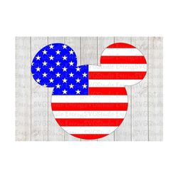 SVG DXF File for American Flag Mickey Mouse