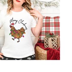 Chicken Christmas shirt gift for chicken lover, Merry cluckmas Christmas chicken xmas t-shirt, chicken fan Christmas tee
