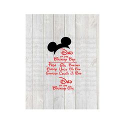 SVG DXF File for Mickey Dad of the Birthday Boy or Girl