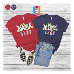 Custom Name T-shirt, Easter Day Gift, Mama Shirt, Mimi Shirt, Cute Gift, Egg Shirt, Kids Name Shirt, Bunny Shirt, Mother