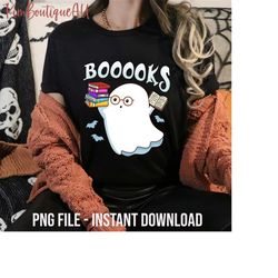 Cute Ghost Reading Booooks Png, Spooky Holding Booooks Png, Cute Boo Bee Png, Boo Boo Crew Png, Boo Y'all Png, Halloween