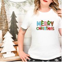 Merry Christmas T-Shirt. Christmas Font Family Shirts, Group Xmas Tees.