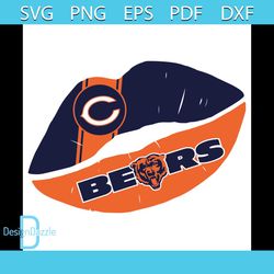 Chicago Bears Lips Svg, NFL Lips Svg, Chicago Bears Svg, Chicago Bears logo svg, Bears NFL svg, Football Svg, Chicago Be