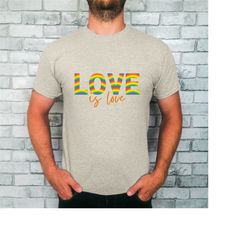Love is love T-Shirt, Pride Month Shirt, LGBTQIA Tee, Mardi Gras Crew, Rainbow love print.