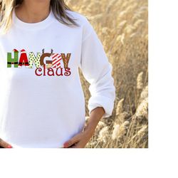 Hangry Claus Sweatshirt, Christmas Family Sweaters, Group Xmas Jumpers, Christmas Font Pullover.