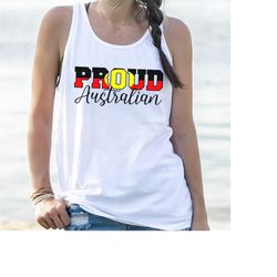 Proud Aussie Singlet, Australia Day Tank Top, Australian Aboriginal Flag. Australian Pride. Australia Day Shirt